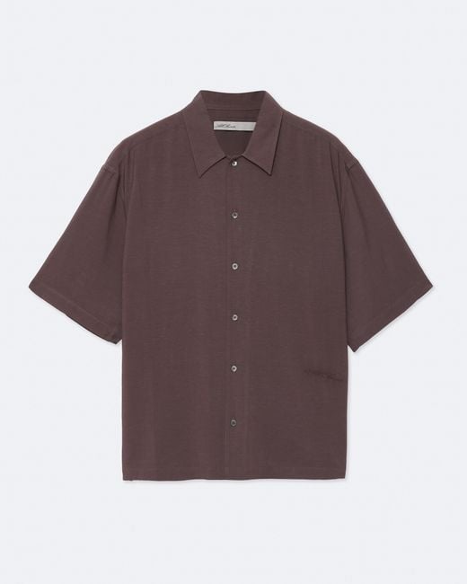 AllSaints Purple Archer Oversized Viscose Shirt for men