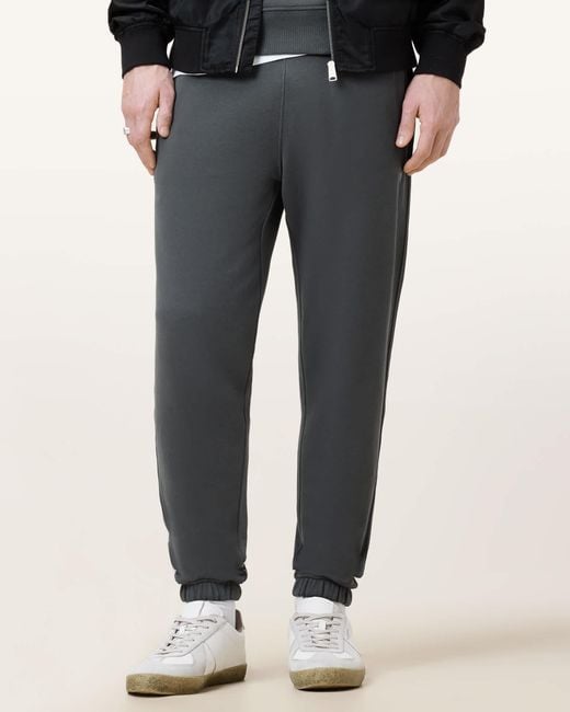 AllSaints Gray Raven Cuffed Slim Fit Ramskull Joggers for men