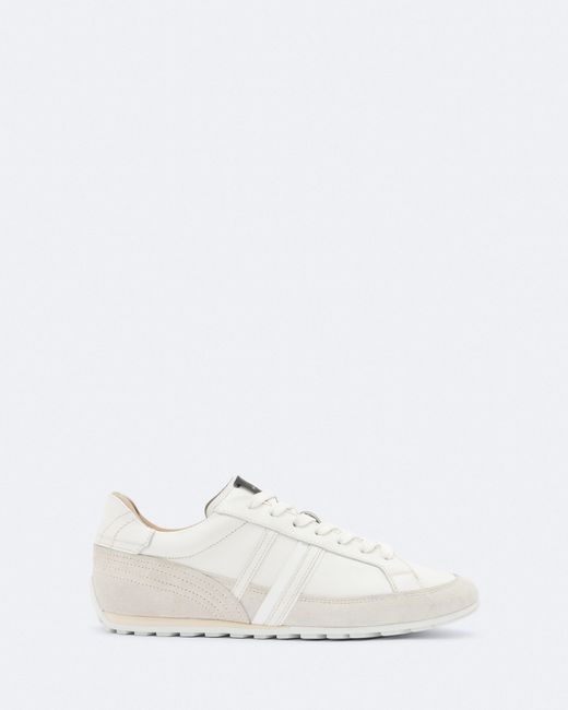AllSaints White Liam Leather And Suede Low-Top Sneakers