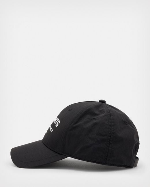 AllSaints Black Underground Nylon Baseball Cap for men