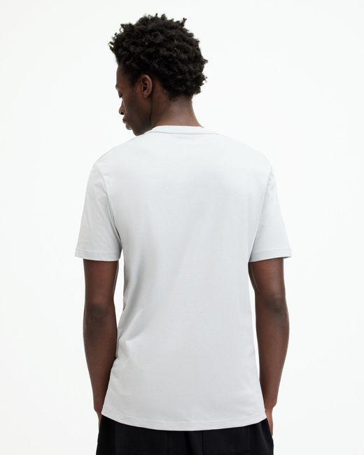 AllSaints White Brace Brushed Cotton Crew Neck T-shirt, for men