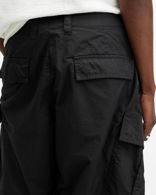 AllSaints Black Ardy Wide Fit Cargo Shorts, for men