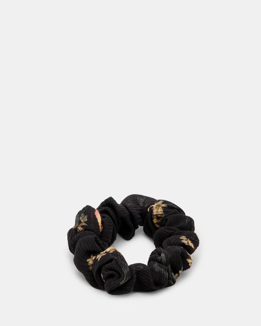 AllSaints Black Kora Mini Printed Scrunchie,