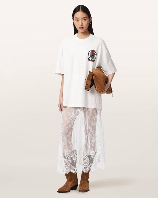 AllSaints Natural Arran Lace Ankle Length Skirt