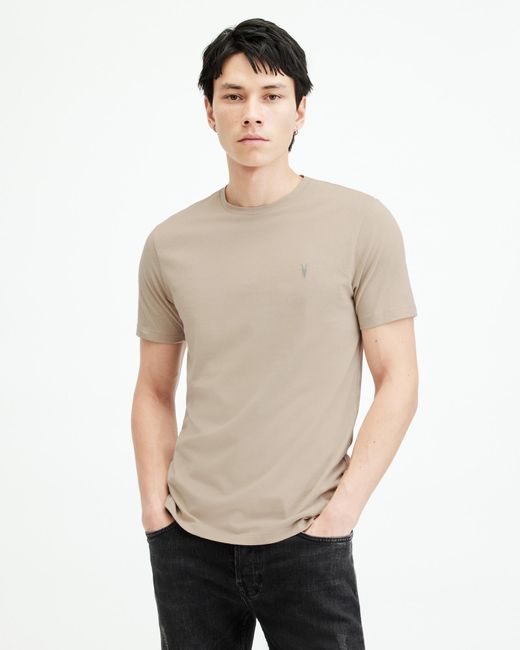AllSaints Natural Brace Brushed Cotton Contrast T-shirt for men