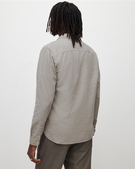 AllSaints Lorella Ramskull Shirt, in Grey for Men | Lyst UK