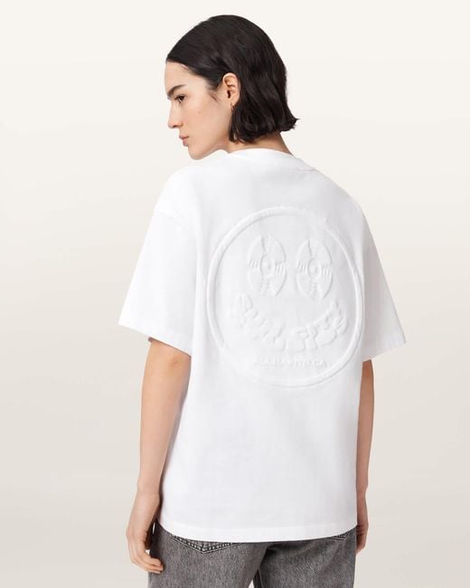 AllSaints White Mabel Etta Oversized Cotton T-Shirt