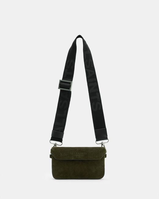 AllSaints White Zoe Adjustable Leather Crossbody Bag