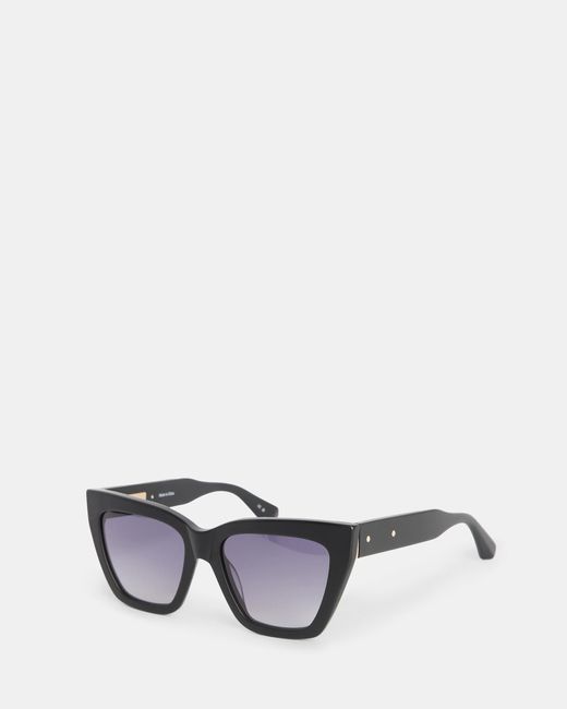 AllSaints Black Minerva Square Cat Eye Sunglasses