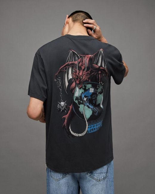 AllSaints - Reel - T-shirt à imprimé graphique - Blanc