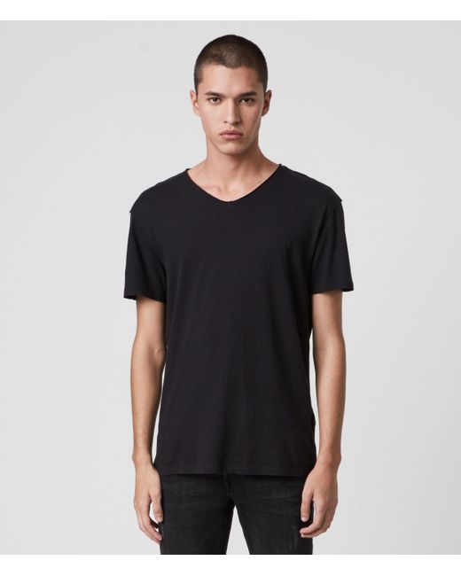 AllSaints Men's Figure V-neck T-shirt Black Size: L for men