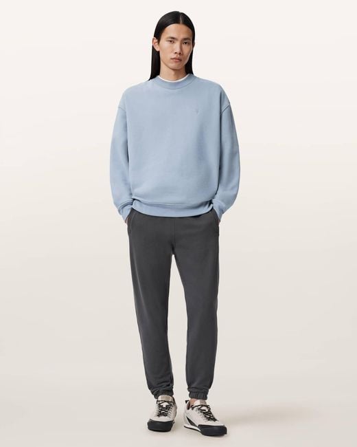 AllSaints Blue Asher Ramskull Oversized Sweatshirt for men