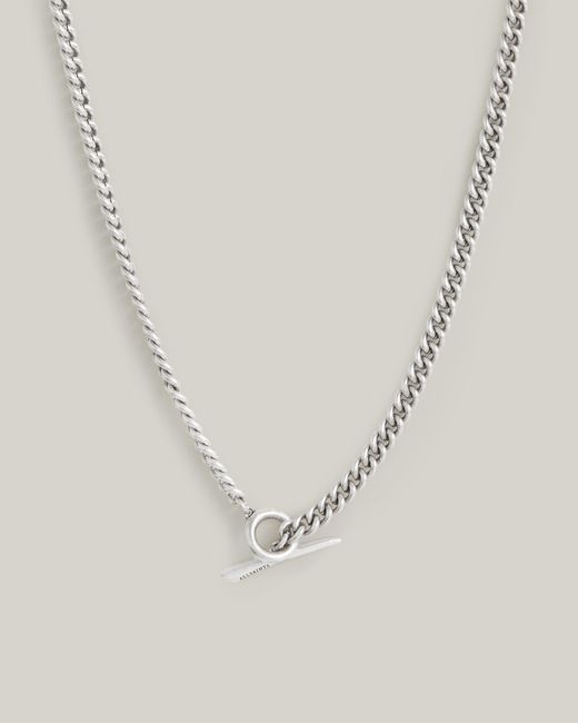 AllSaints Metallic Felis Sterling Silver Necklace for men