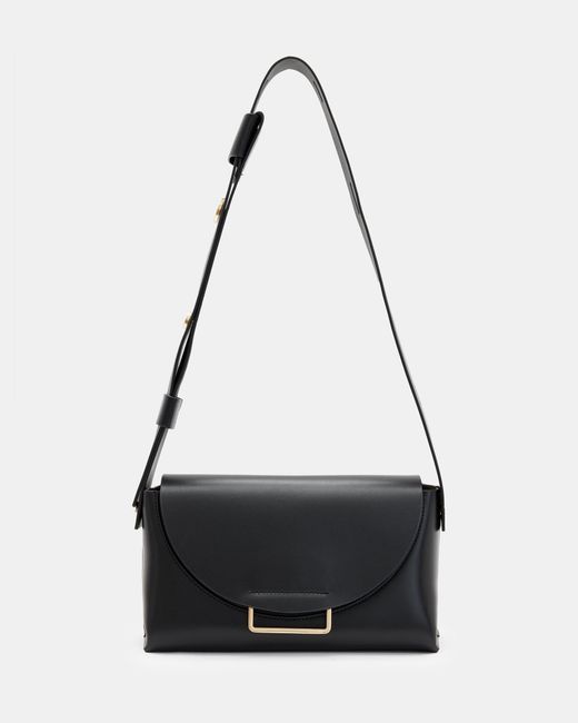 AllSaints Black Celeste Leather Crossbody Bag