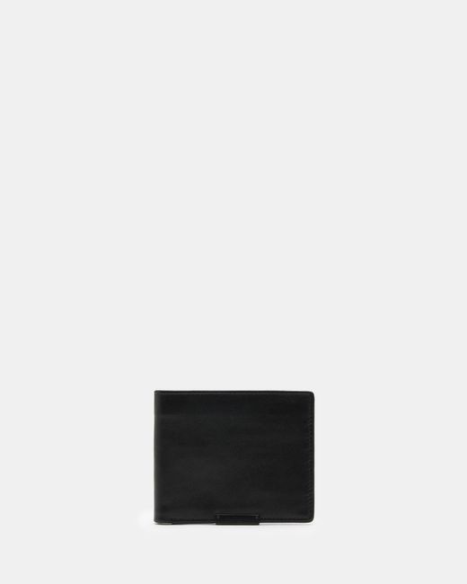 AllSaints Black Attain Leather Cardholder Wallet for men