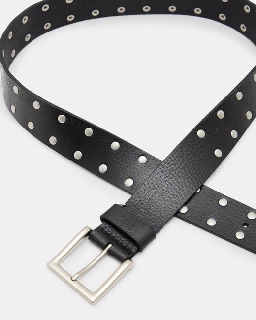 AllSaints Black Carver Studded Leather Belt for men