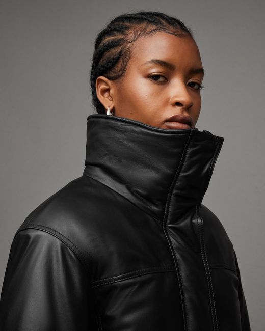 All saints top black bomber jacket