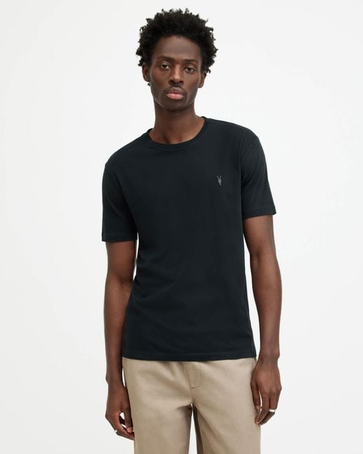 AllSaints Black Brace Crewneck Tee for men
