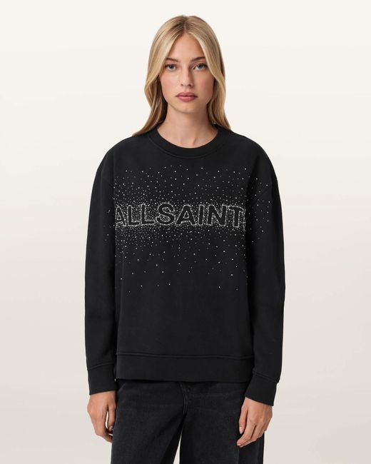 AllSaints Black Sprinkle Oversized Etta Sweatshirt