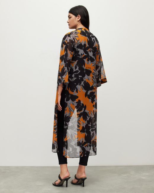 AllSaints Carine Alessandra Kimono in Black | Lyst Australia