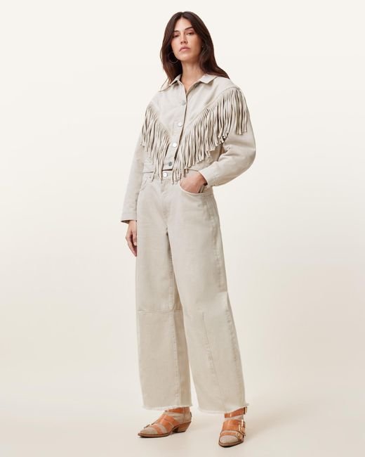 AllSaints Natural Jett Barrel Leg Denim Jeans