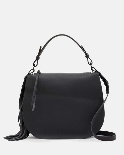 AllSaints Black Mori Leather Crossbody Bag