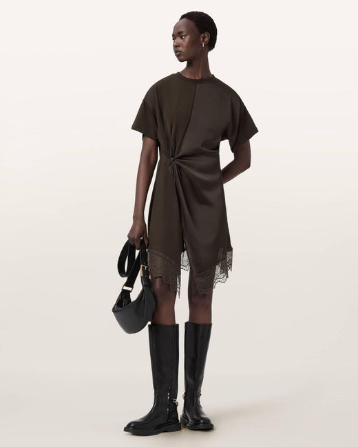 AllSaints Natural Lana Lace Mini Dress