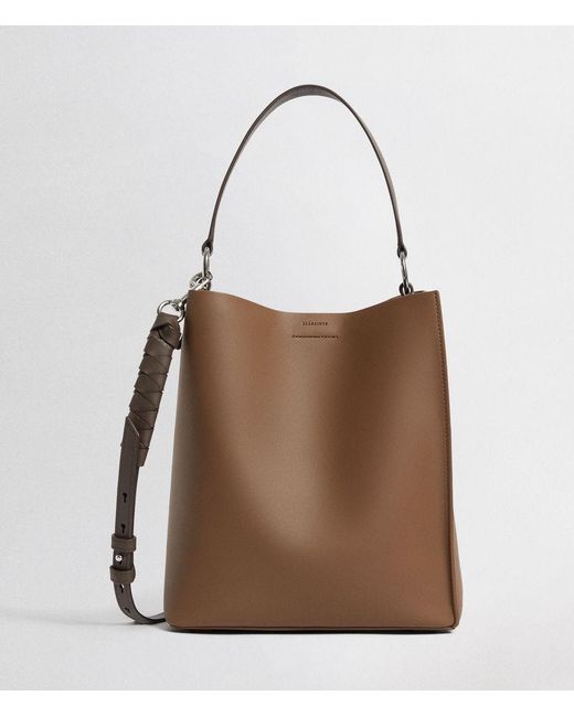 AllSaints Brown Voltaire Small North South Tote Bag