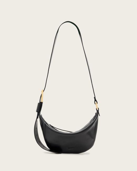 AllSaints White Luna Slouchy Leather Crossbody Bag