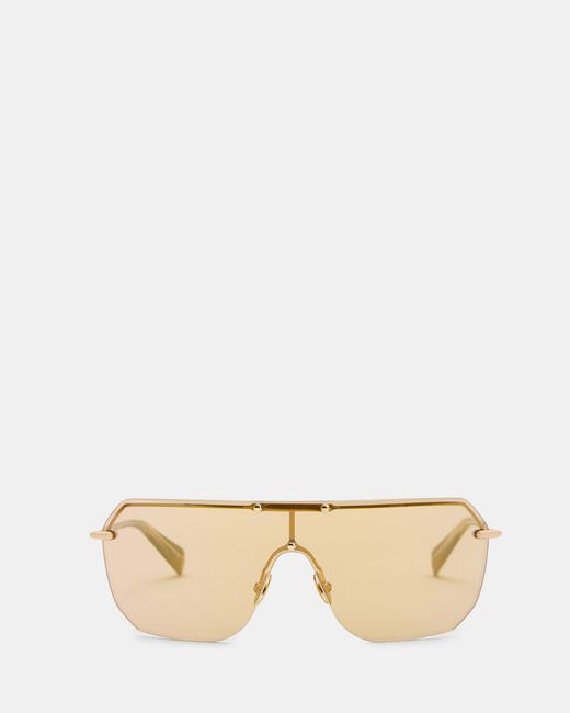 AllSaints Natural Ace Rimless Visor Sunglasses