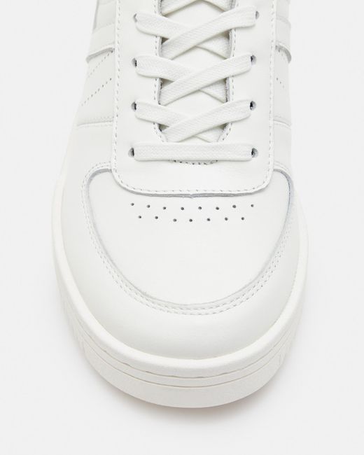 AllSaints White Vix Low Top Round Toe Leather Trainers