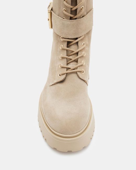 AllSaints Natural Onyx Suede Buckle Boots