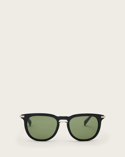 AllSaints Green Jude Round Tinted Sunglasses for men