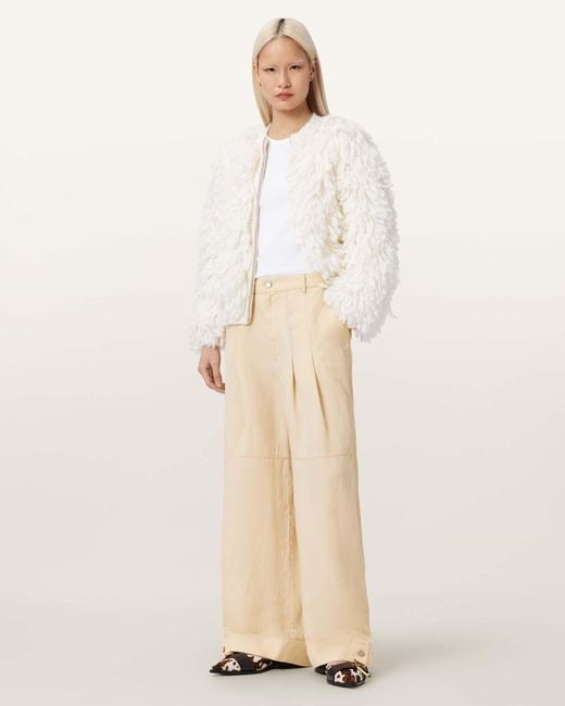 AllSaints Natural Lyocell Sherell Barrel Leg Trousers, /Us 2