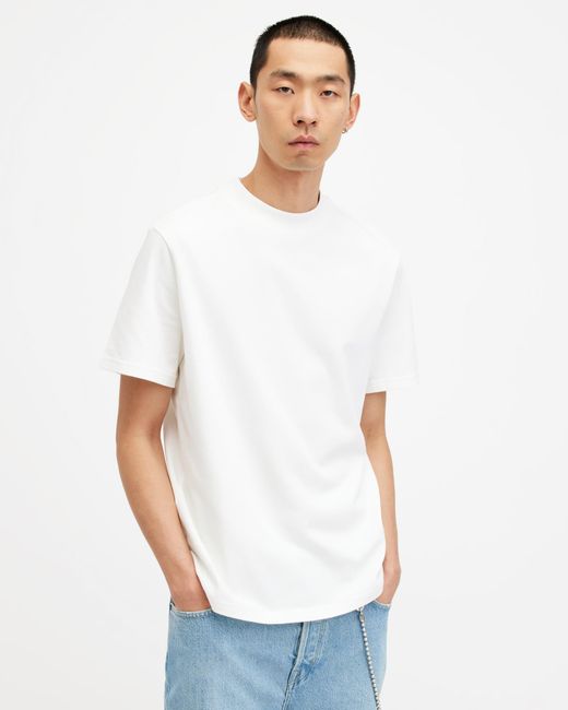 AllSaints White Nero Heavyweight Relaxed Fit T-shirt for men