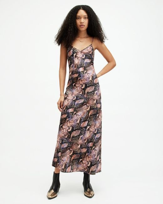 AllSaints Multicolor Bryony Tahoe Midi Slip Dress