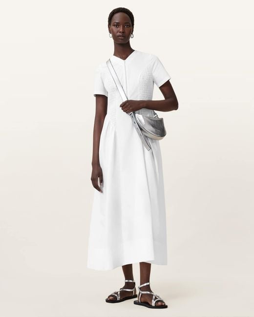 AllSaints Natural Sheena Cotton Midi Dress