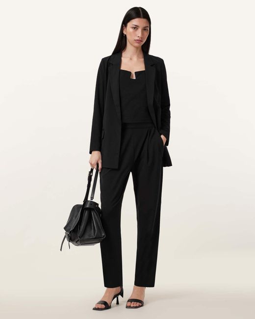 AllSaints Black Aleida Lightweight Tri Trousers