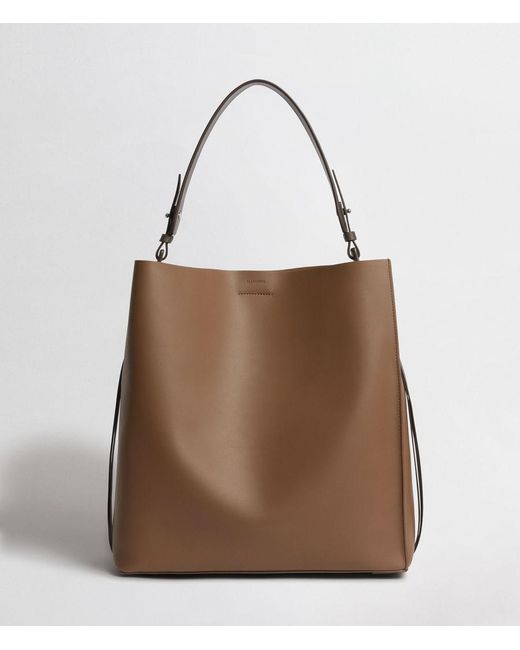 AllSaints Brown Voltaire Small North South Tote Bag