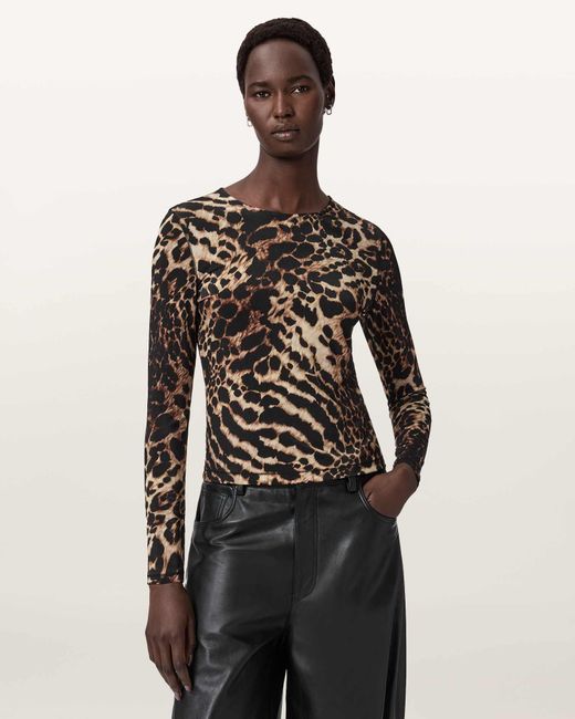 AllSaints Black Katlyn Bodycon Fit Top