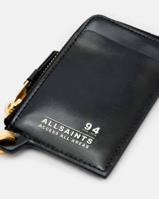 AllSaints Black Remy Access All Areas Leather Wallet