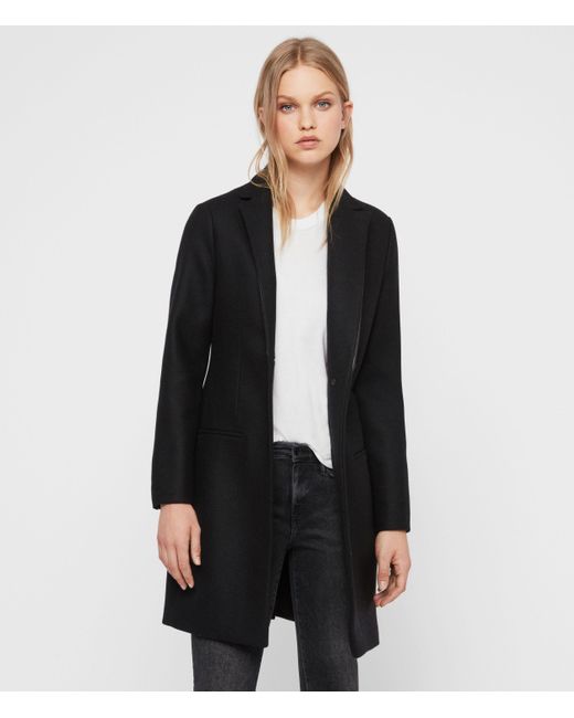 AllSaints Black Leni Lea Coat