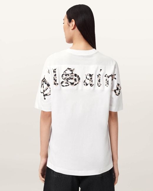 AllSaints White Fuse Oversized Etta T-Shirt