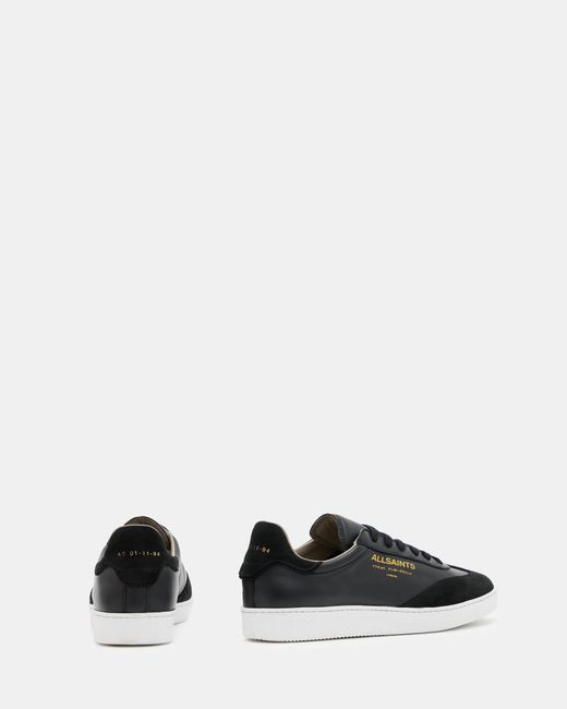 AllSaints Black Thelma Leather Low Top Trainers