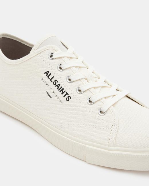 AllSaints White Underground Canvas Low Top Sneakers for men
