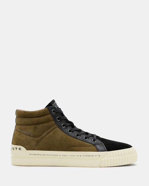 AllSaints Brown Maverick Leather High Top Trainers for men