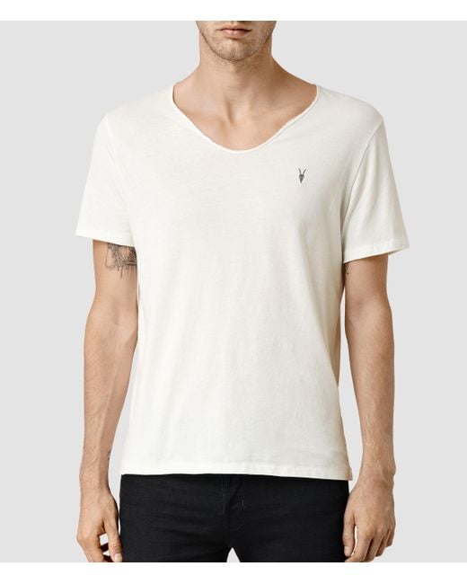 AllSaints White Tonic Scoop Tee for men