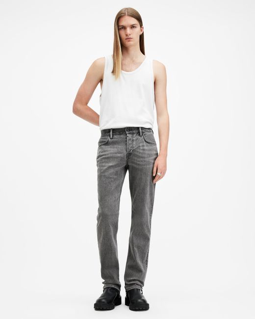 AllSaints Gray Iggy Slim Fit Denim Jeans,, Washed for men