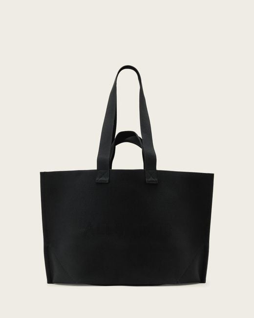 AllSaints Black Lutece Reversible Knitted Tote Bag