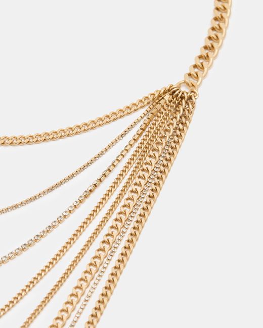 AllSaints White Trudy Layered Chain Necklace